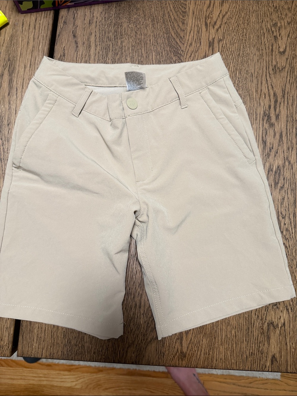 all in motion Beige Flat-Front Kids Shorts